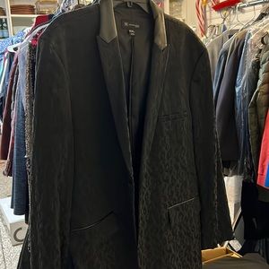 Mens Sport Coat Cheetah Black